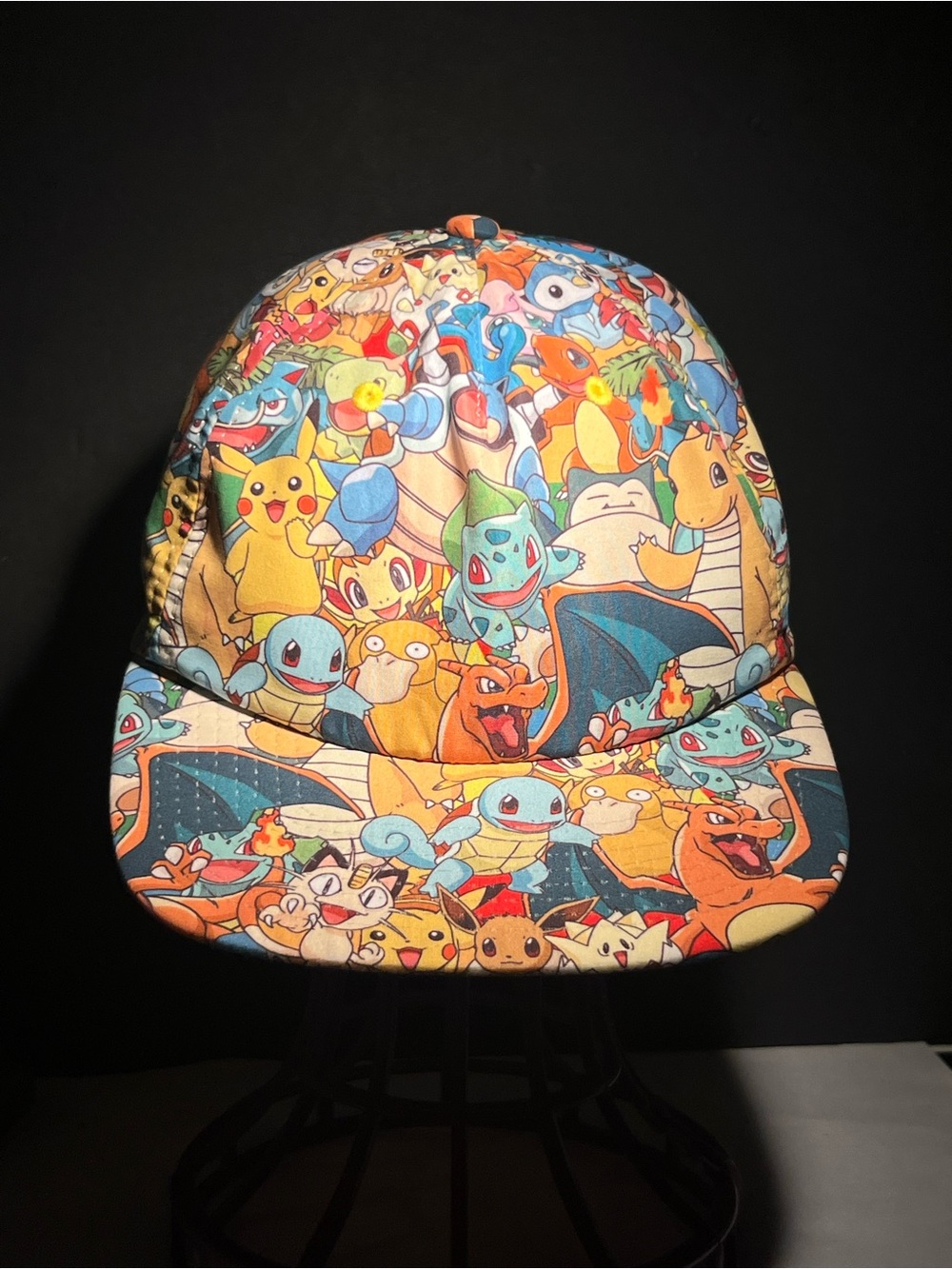 Colorful Pokémon Character All-Over Print Snapback Hat 2017 soft top